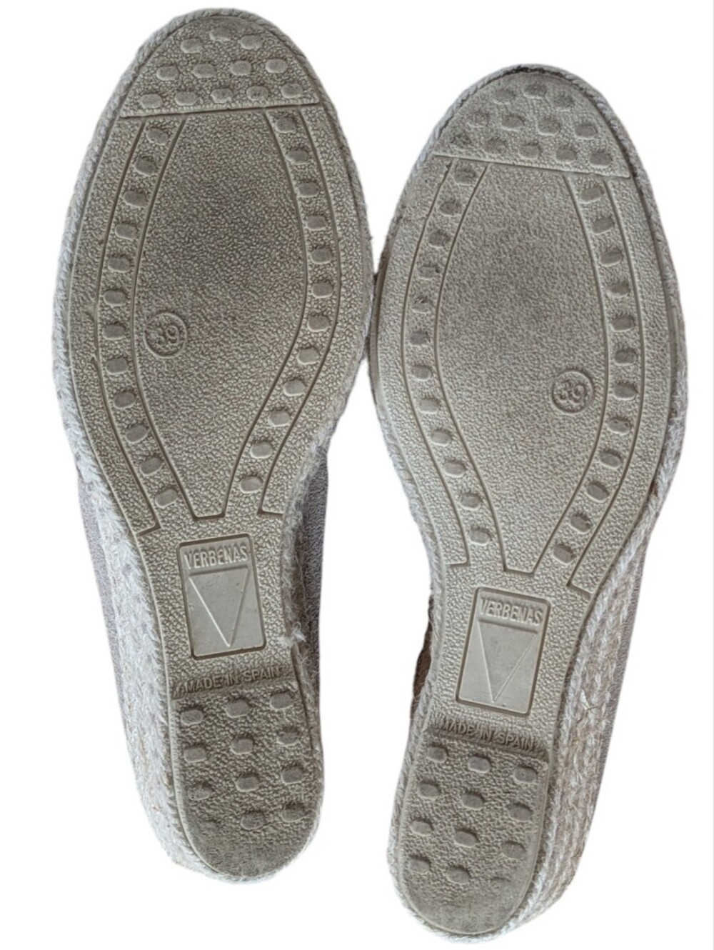 Verbenas Taupe Suede Espadrille Wedge Shoes Size 39 - Picture 7 of 13